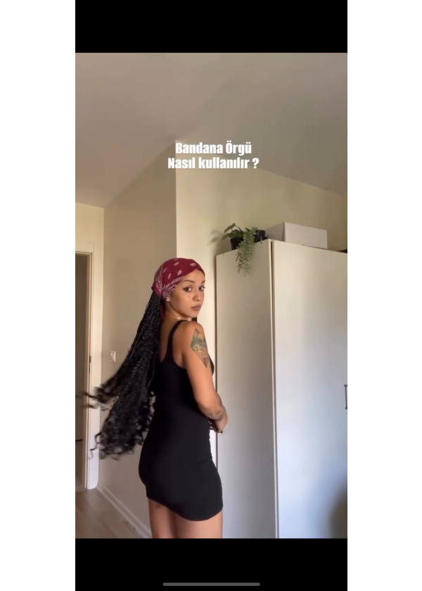 Siyah Örgü Mix Afro Uzun